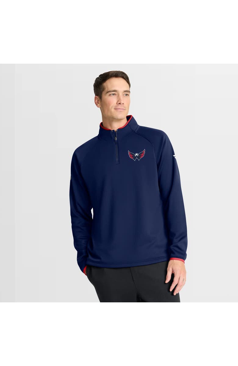 FANATICS Men
s Fanatics Navy Washington Capitals Authentic Pro Rink Raglan Quarter-Zip Pullover, Main, color, Navy