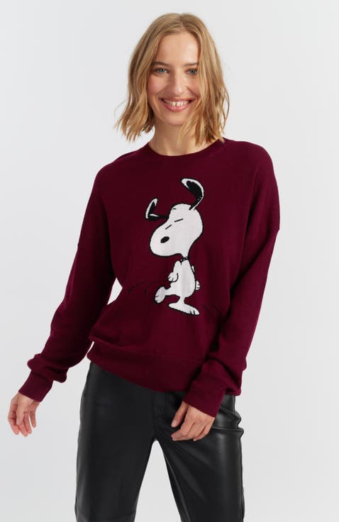 Wool-Cashmere Dancing Snoopy Sweater