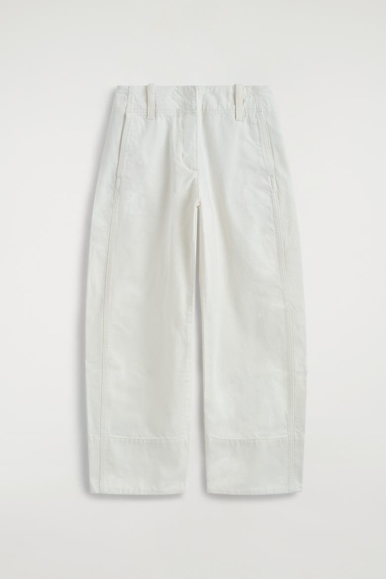 Denim Barrel-leg Pants, Alternate, color, WHITE