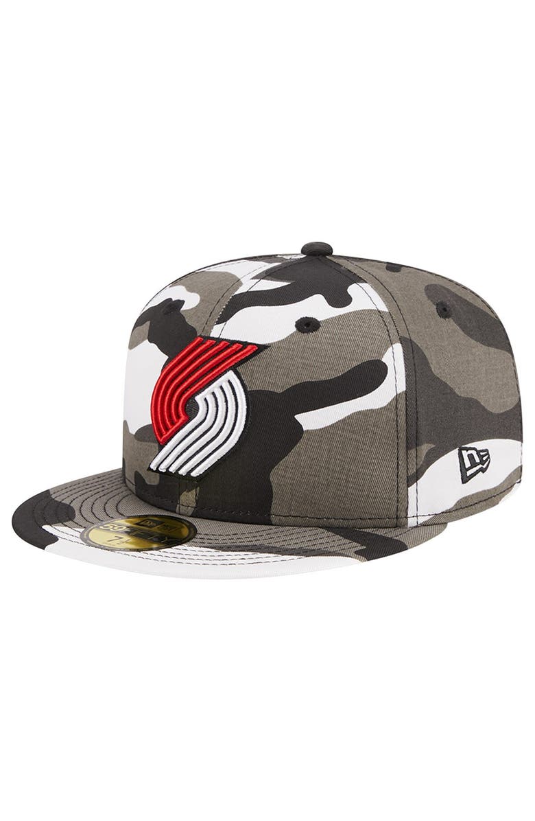 New Era Men's New Era Portland Trail Blazers Snow Camo 59FIFTY Fitted Hat, Main, color, 