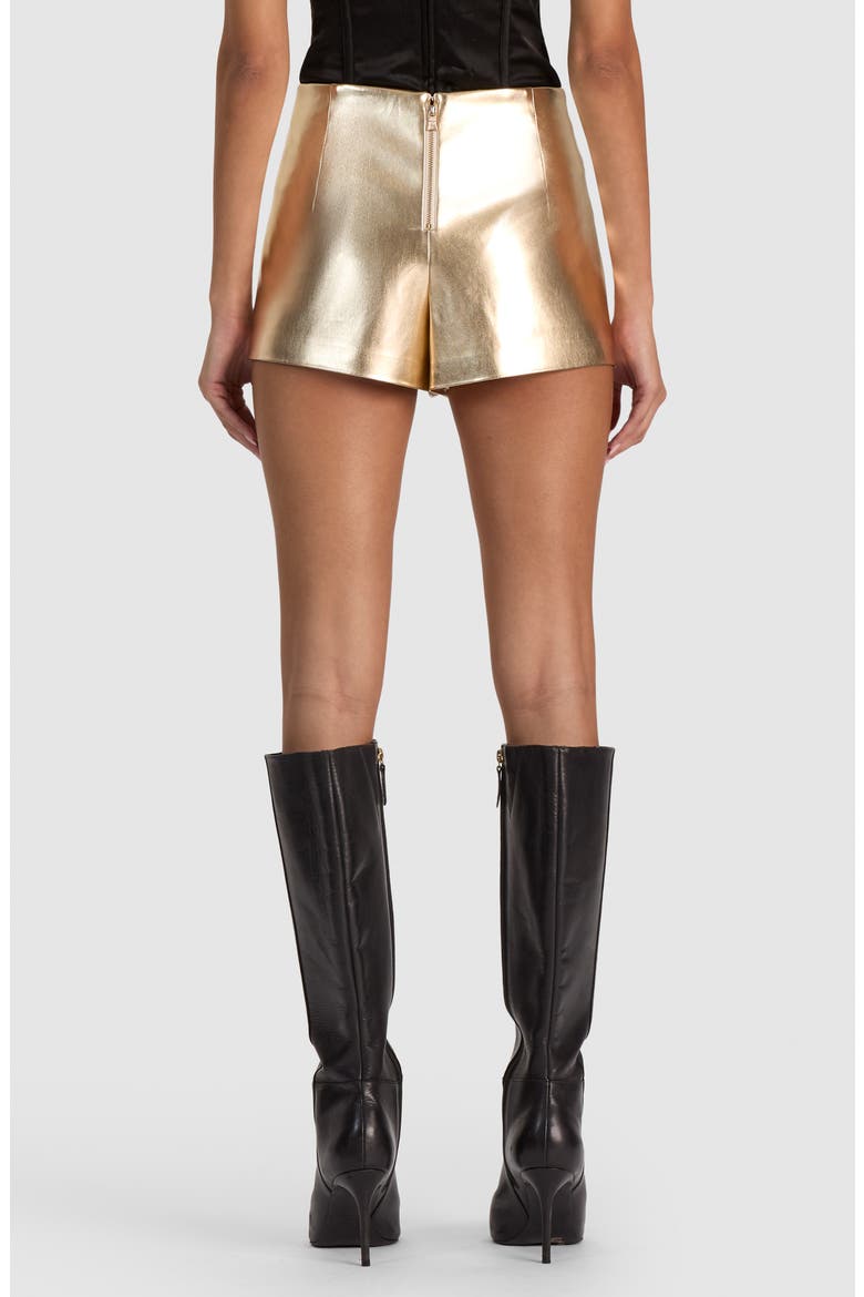 Metallic Faux Leather Miniskort, Alternate, color, GOLD