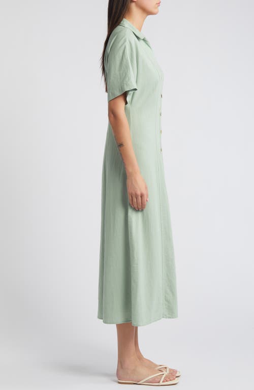 Madewell Midi Shirtdress In Pistachio