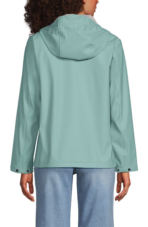 Lands' End Squall Waterproof Rain Slicker Jacket In Misty Aqua