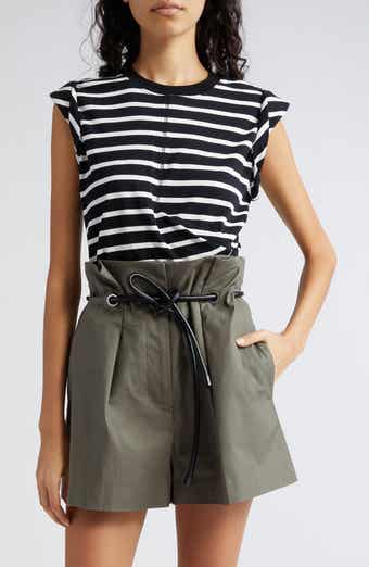 3.1 Phillip Lim Stripe Draped Cotton Jersey Top