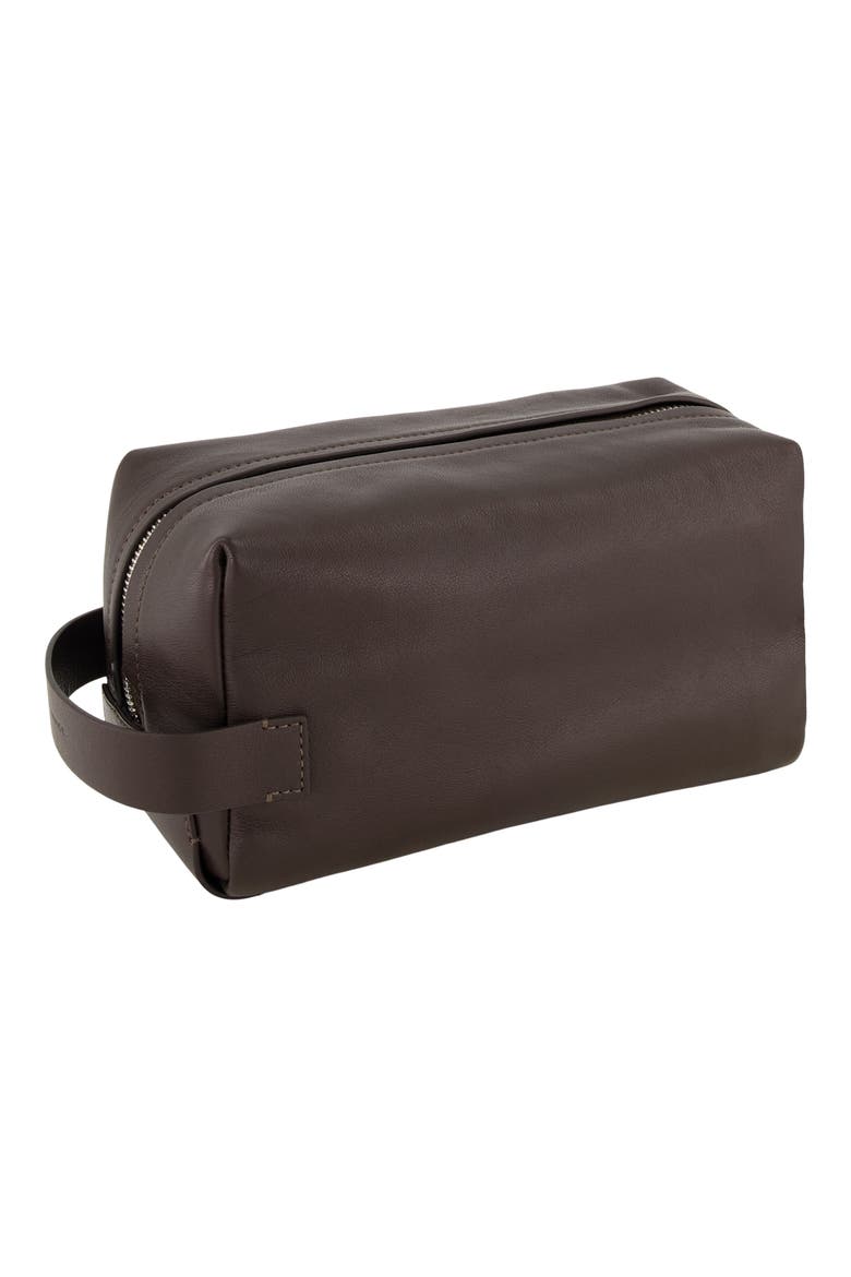 Leather Dopp Kit, Main, color, TOBACCO