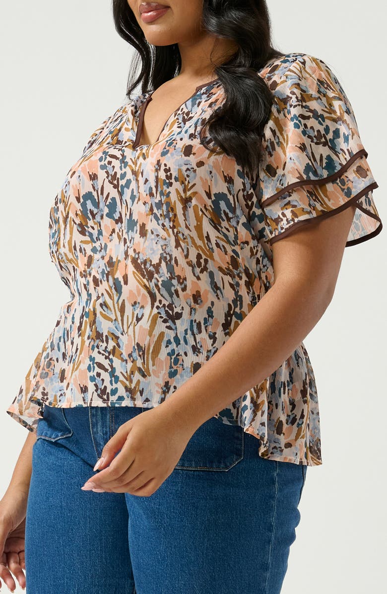 Estelle Bellarosa Floral Top, Alternate, color, Coral Reef