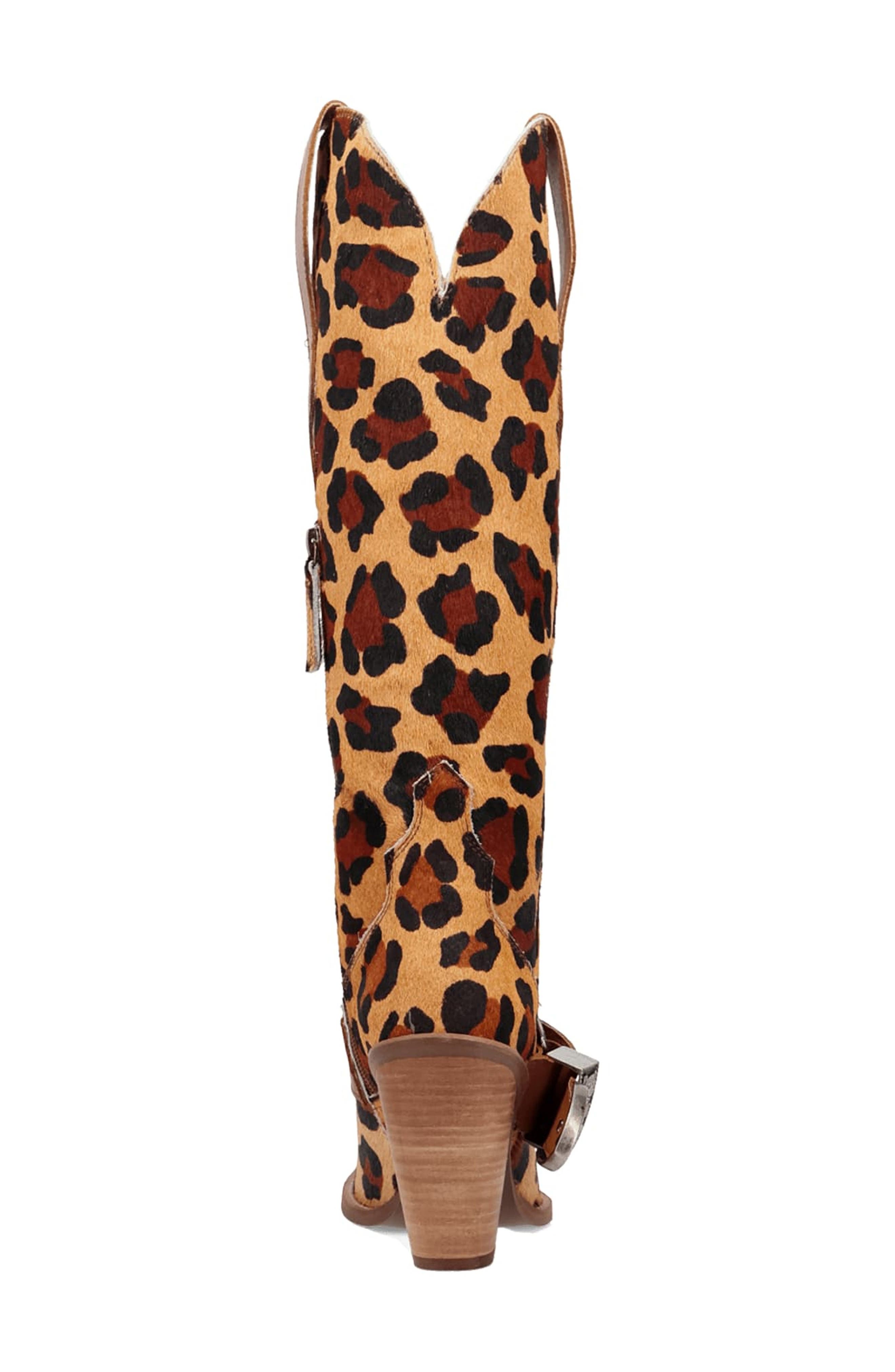 Spur Crazy Genuine Calf Hair Over the Knee Boot, Alternate, color, LEOPARD