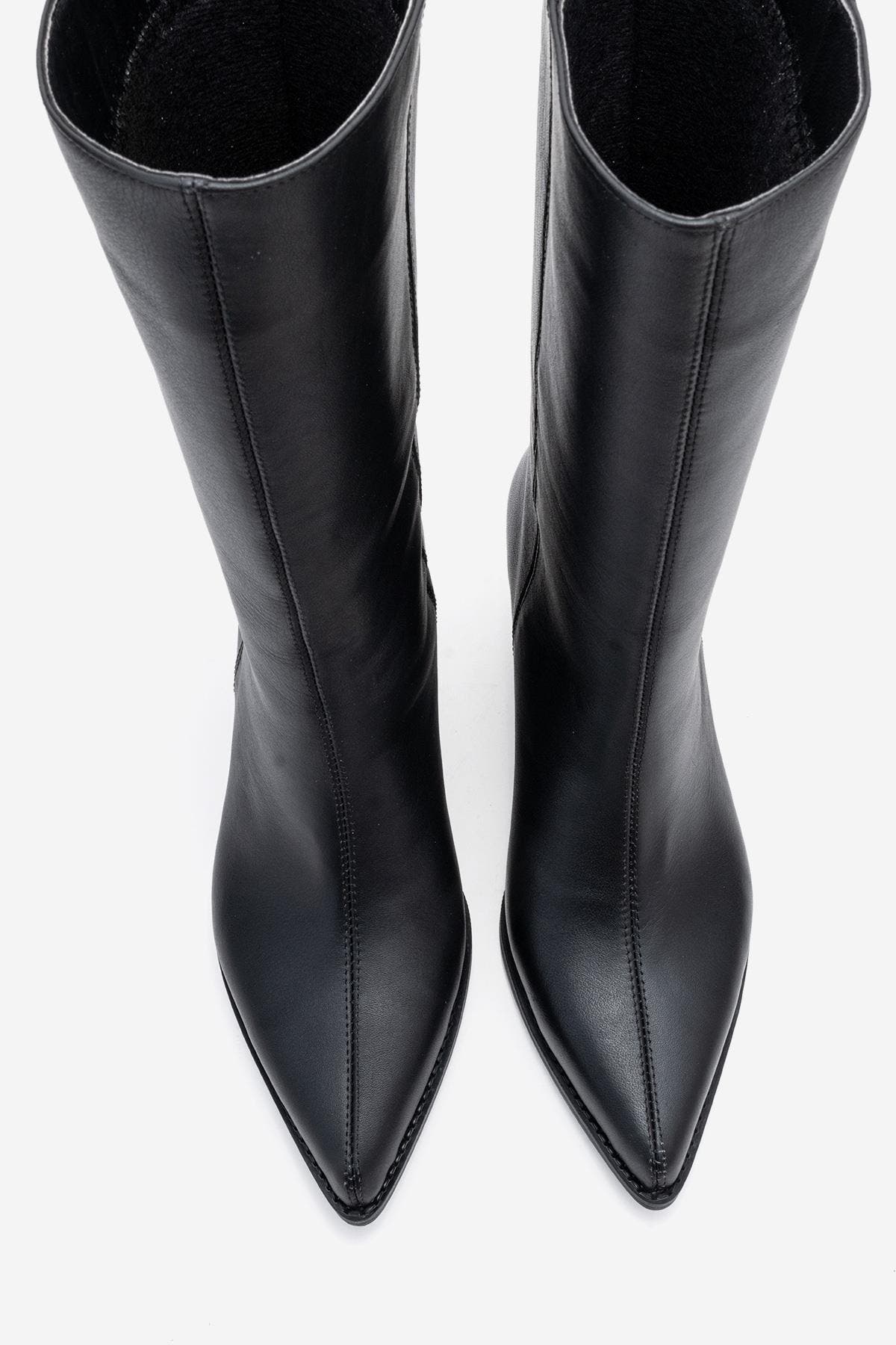 Forever & Always Shoes Juana Leather Pointed Toe Boot, Alternate, color, Black Leather