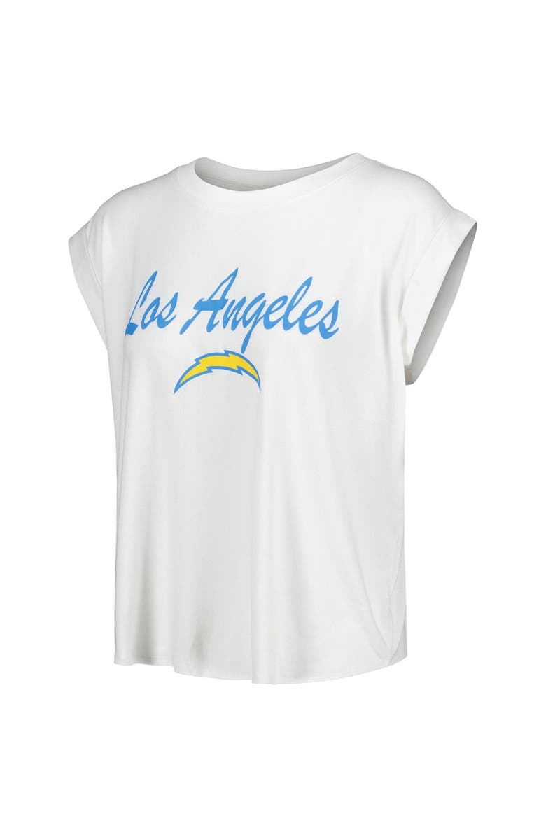 CONCEPTS SPORT Women's Concepts Sport White/Cream Los Angeles Chargers Montana Knit T-Shirt & Shorts Sleep Set, Alternate, color, White