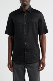 Emporio Armani Short Sleeve Lyocell Button-Up Shirt