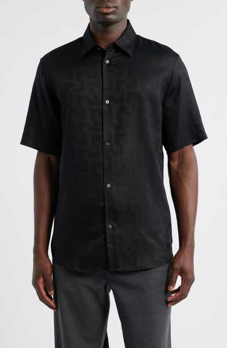 Emporio Armani Short Sleeve Lyocell Button-Up Shirt
