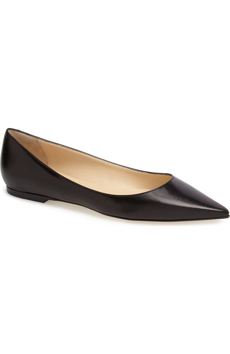 Jimmy Choo 'Alina' Pointy Toe Leather Flat, Main, color,