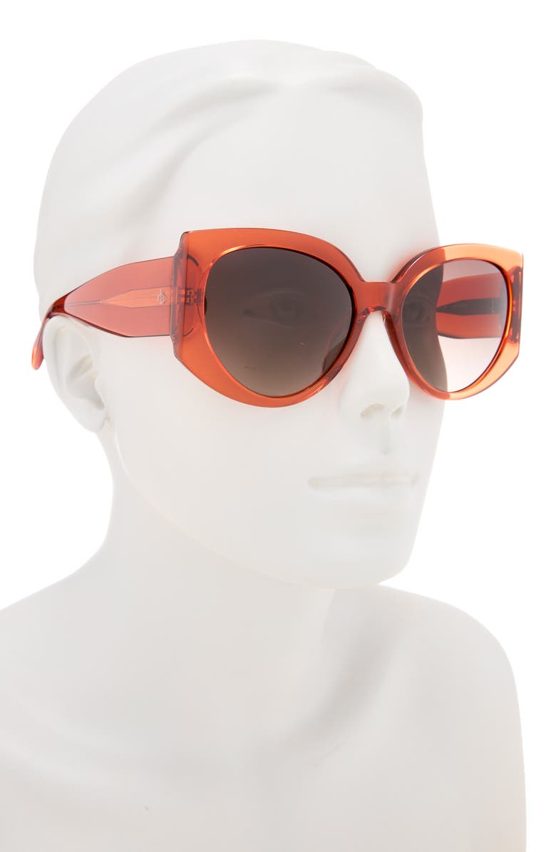 rag & bone 58mm Round Sunglasses, Alternate, color, Orange