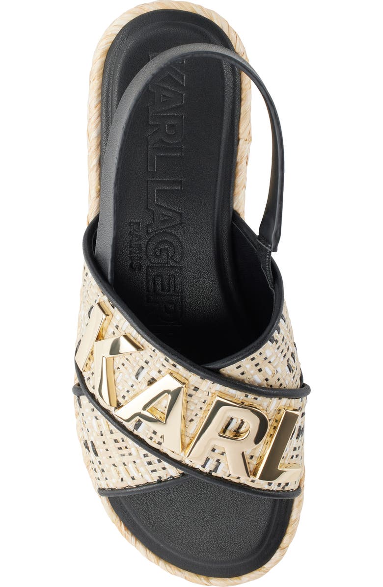 KARL LAGERFELD PARIS Charla Slingback Sandal, Alternate, color, Natural/ Black