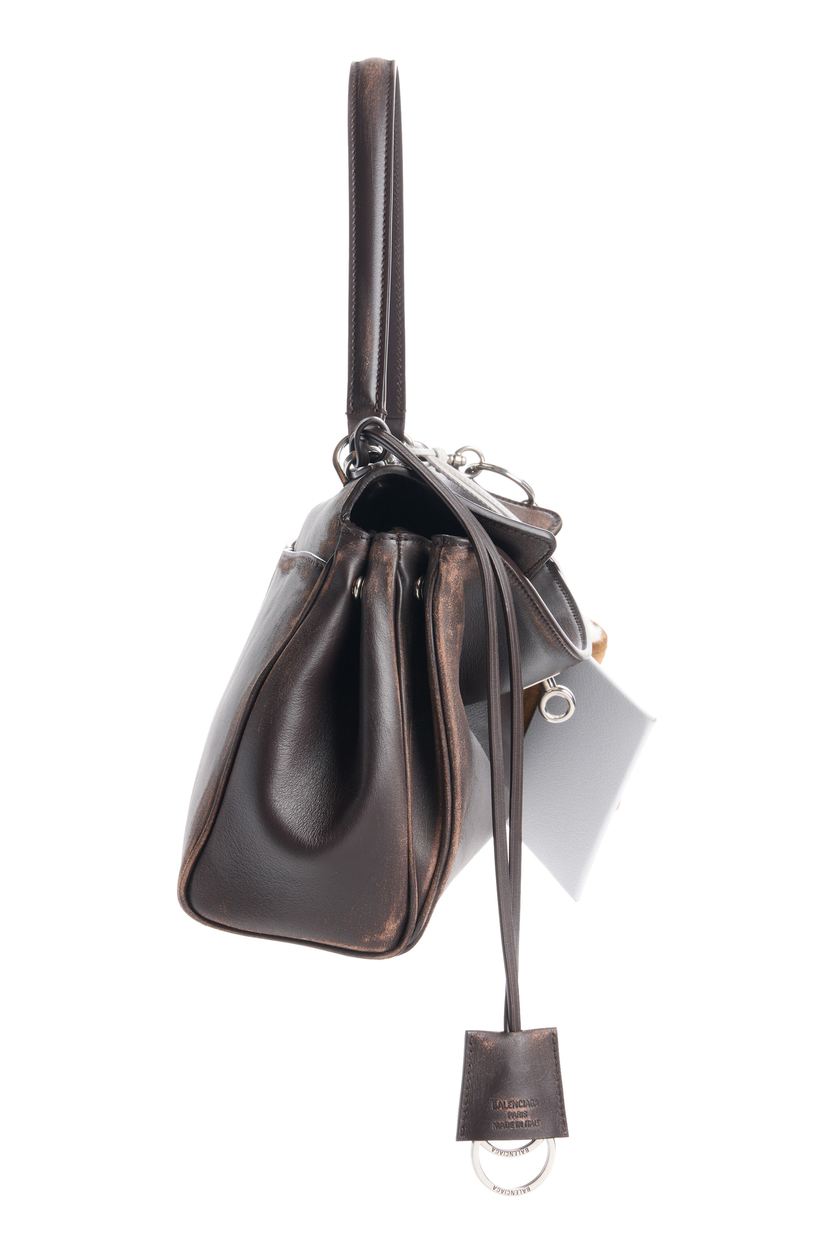 Balenciaga Small Rodeo Leather Top Handle Bag, Alternate, color, 2221 Espresso