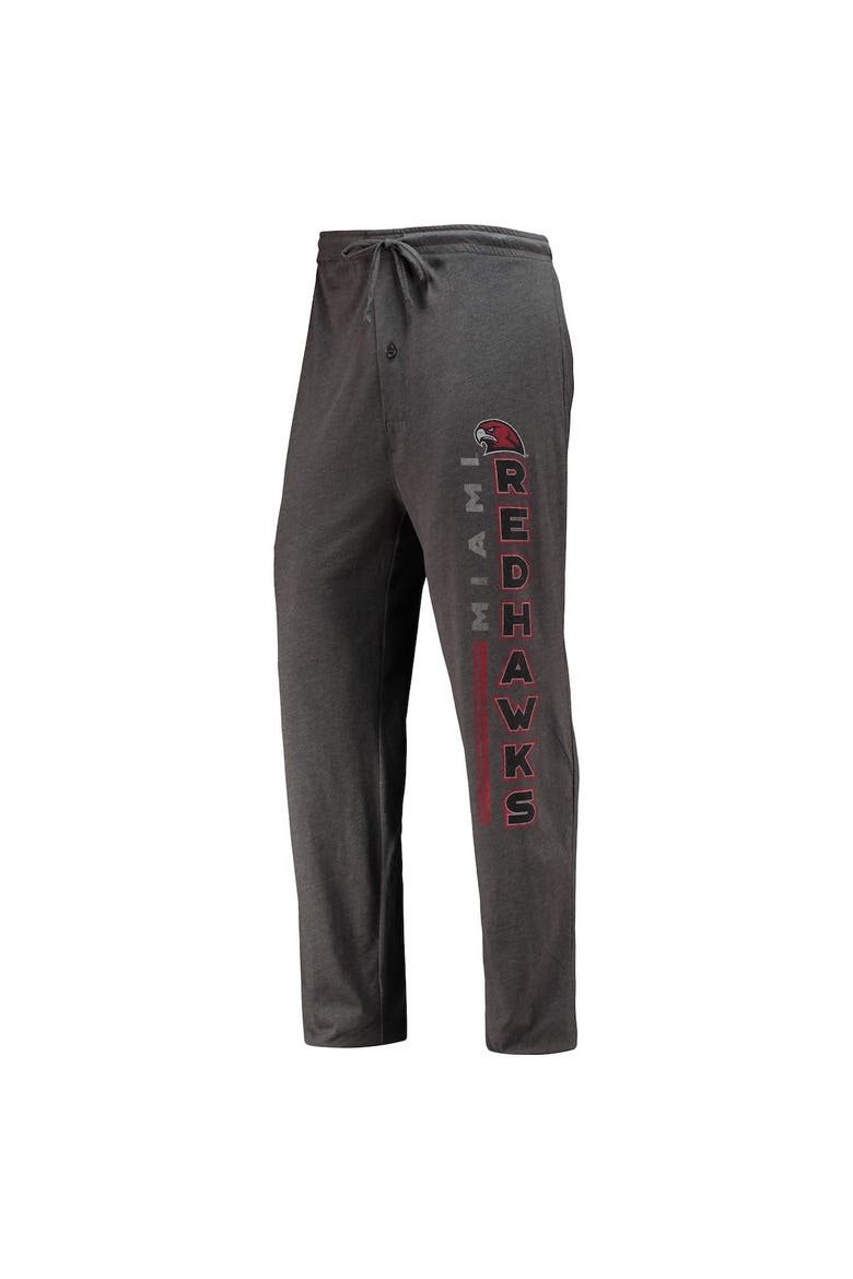 Men's Concepts Sport Heathered Charcoal/Red Miami University RedHawks Meter T-Shirt & Pants Sleep Set, Alternate, color, Heather Charcoal