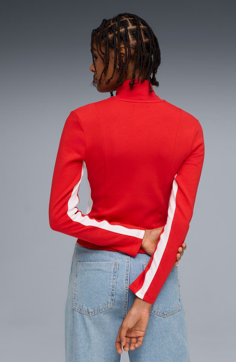 PUMA T7 Slim Track Jacket, Alternate, color, For All Time Red-Puma White