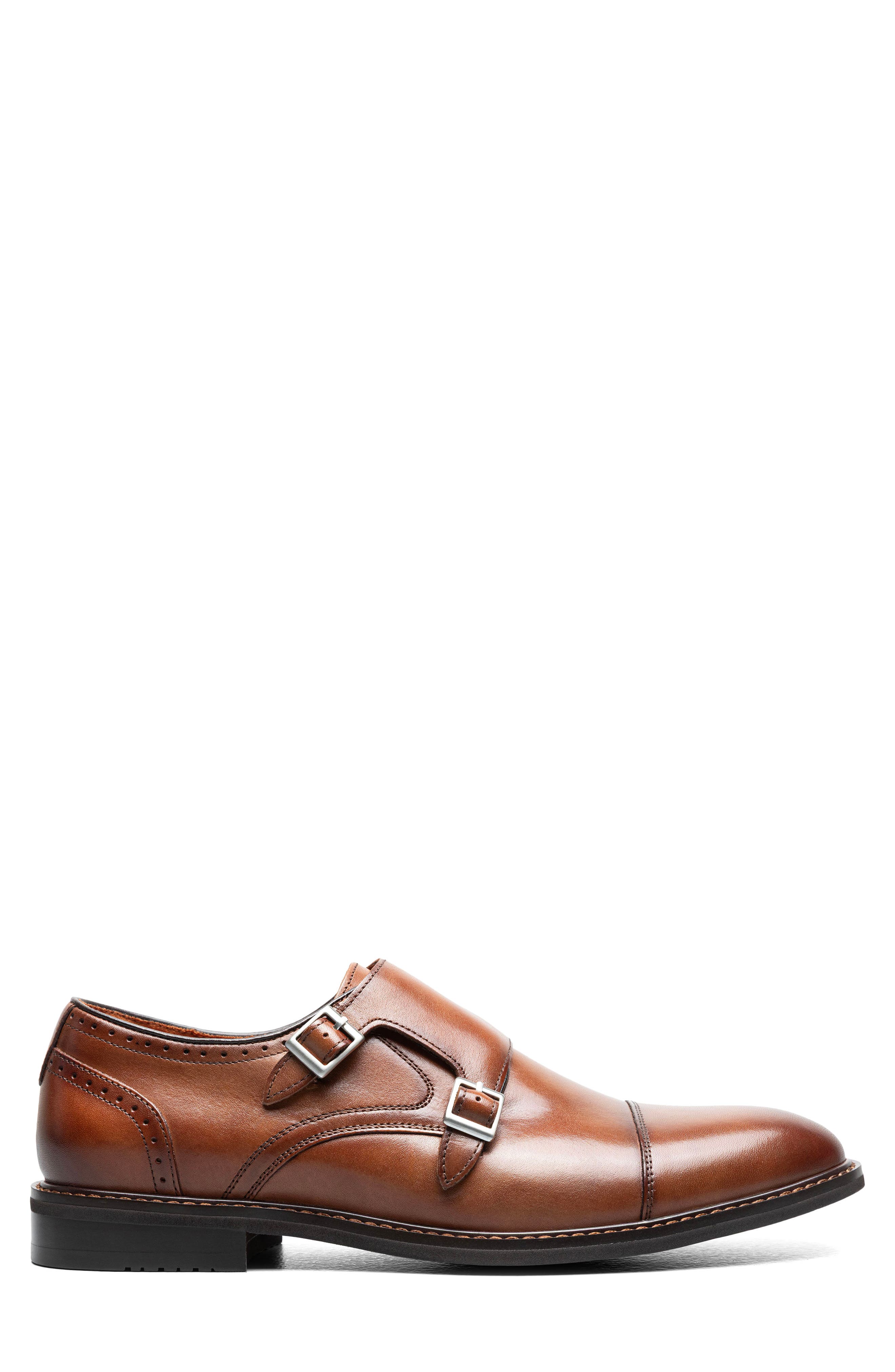 Boswell Double Monk Strap Shoe, Alternate, color, BRANDY