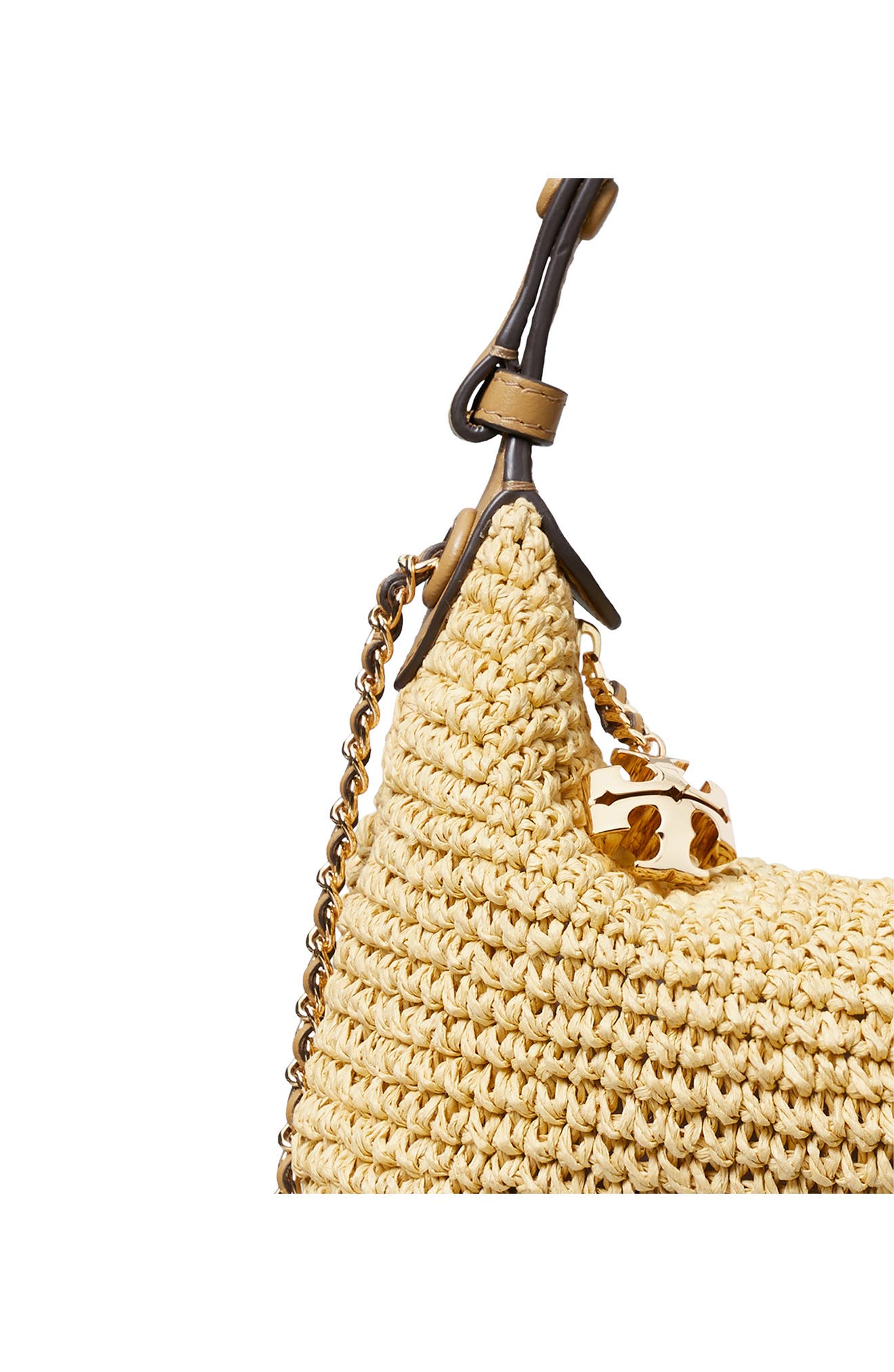 Tory Burch Fleming Pochette Straw Shoulder Bag, Alternate, color, Natural