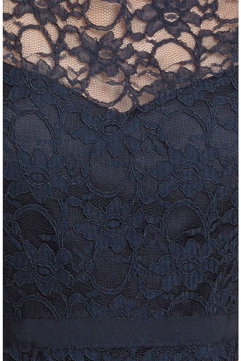 Peplum Lace Overlay Sheath Dress, Alternate, color, NAVY