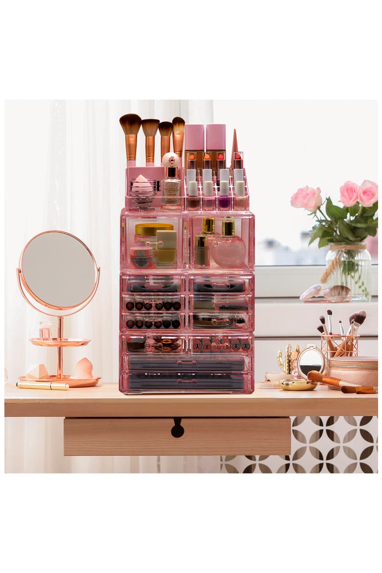Makeup and Jewelry Storage Case, Alternate, color, PINK