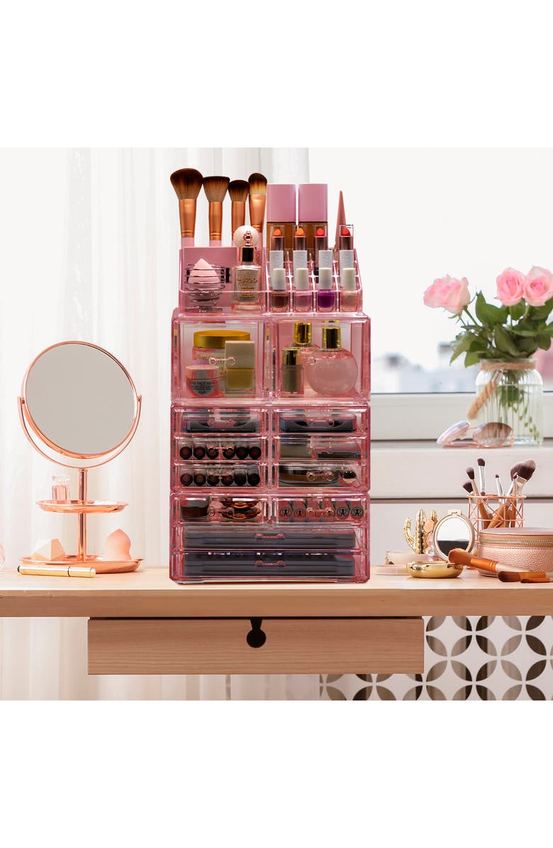 SORBUS Makeup and Jewelry Storage Case, Alternate, color, Pink