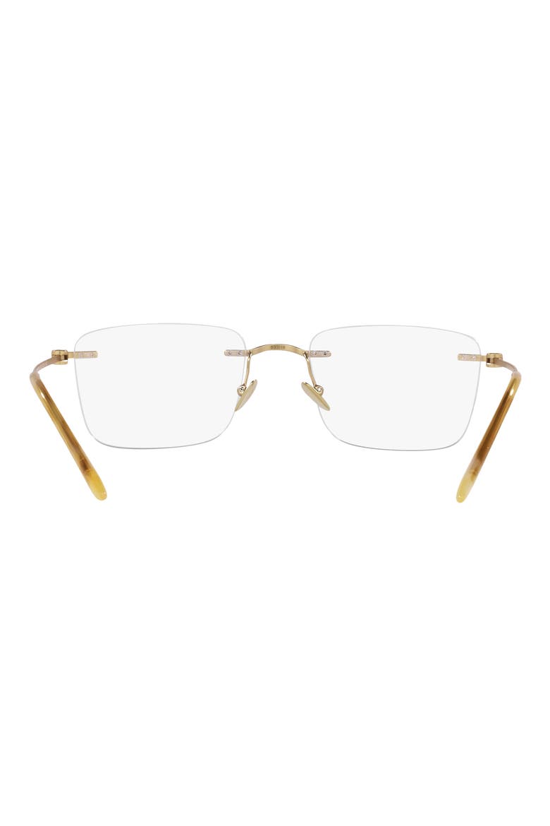 55MM RECTANGLE, Alternate, color, MATTE PALE GOLD / DEMO LENS