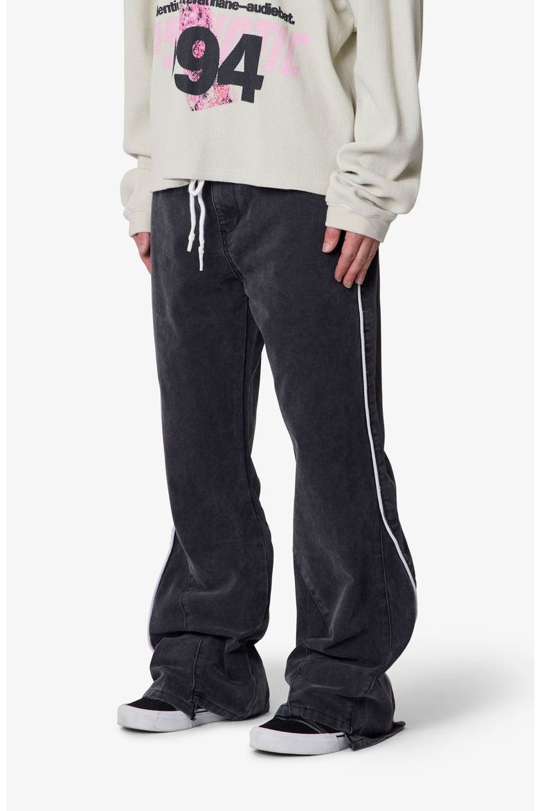 Piped Kick Flare Leg Pants, Alternate, color, WASHED BLACK