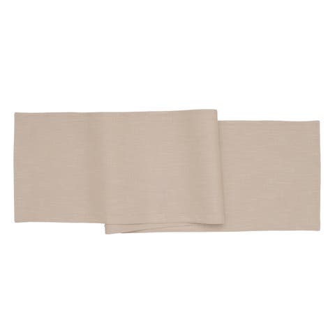 Hemstitch Solid Tan 100% Cotton Cloth Table Runner 14" x 72"