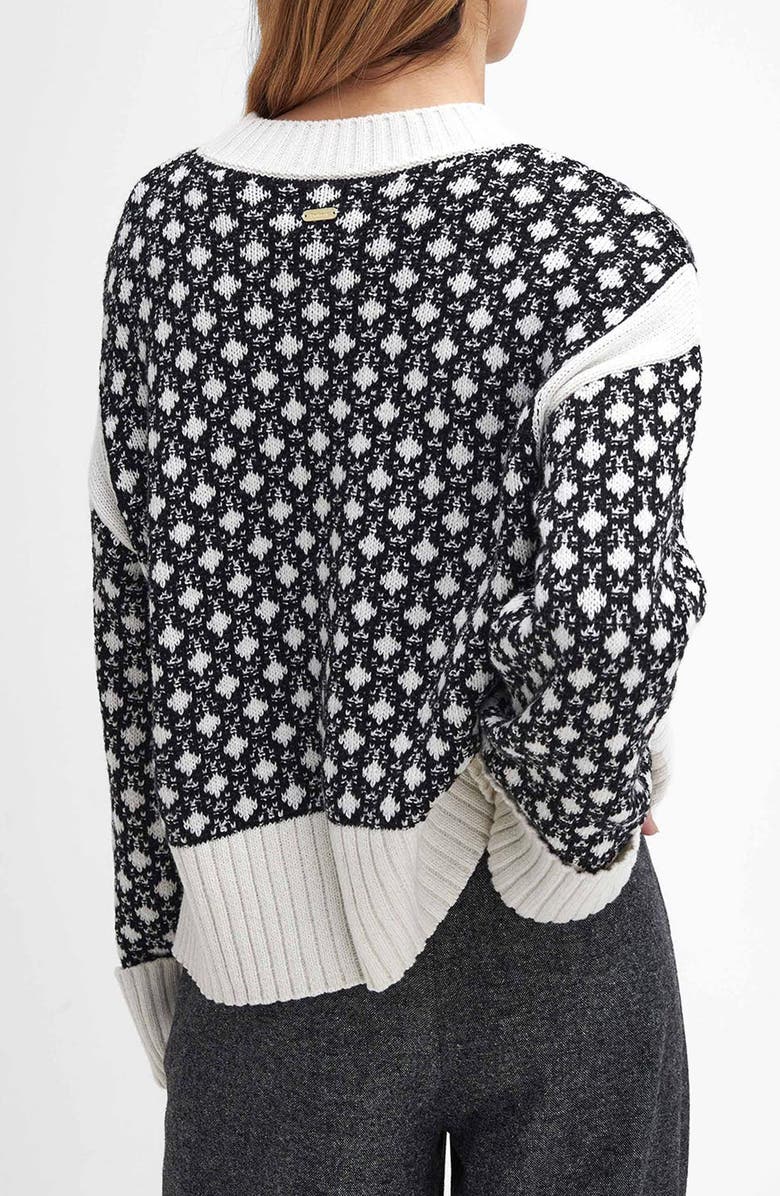 Barbour Paulette Cotton Blend Sweater, Alternate, color, Black/ Cloud