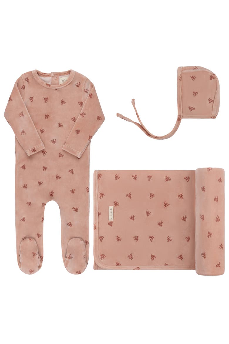 Velour Leaf Pattern Collection - Take Me Home Set, Main, color, Pink