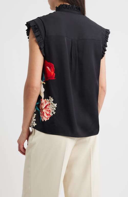 Elie Tahari Chloe Regent Floral Silk Blend Button-up Shirt In Multi