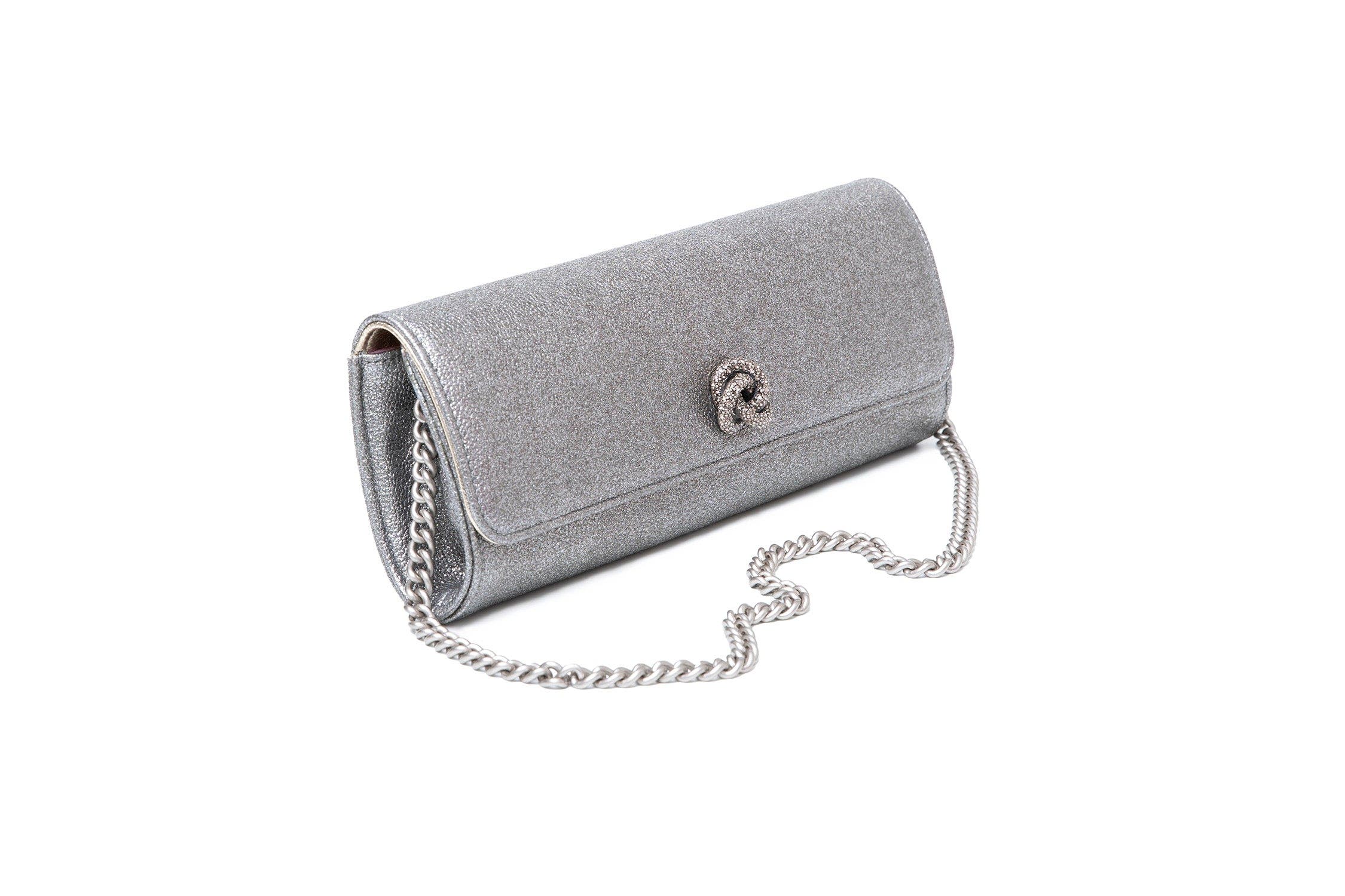 The Mini Robbie Clutch, Alternate, color, Gunmetal