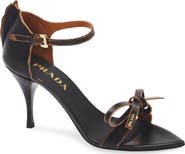 Prada Exposed Seam Ankle Strap Sandal