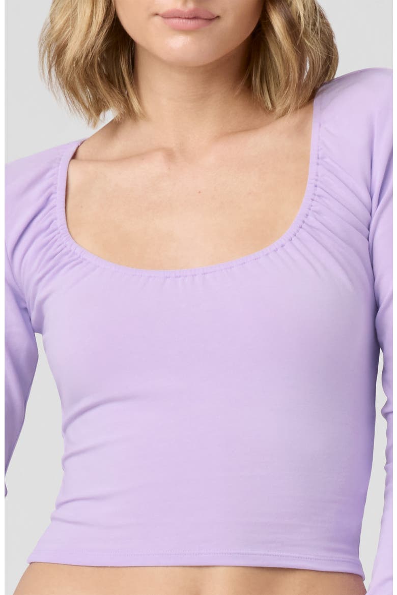 Fitted Long Sleeve Crop Top, Alternate, color, MILLIE LAVENDER