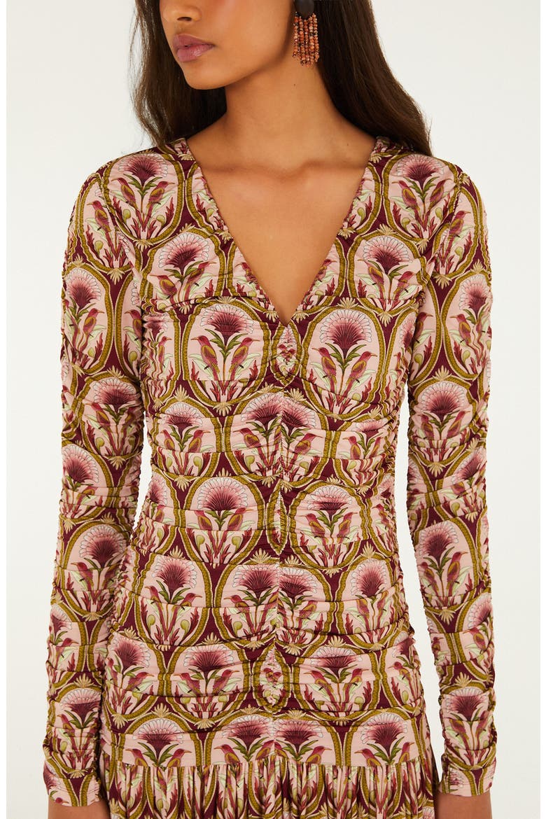 Garden Medallion Long Sleeve Minidress, Alternate, color, GARDEN MEDAL MULTICO