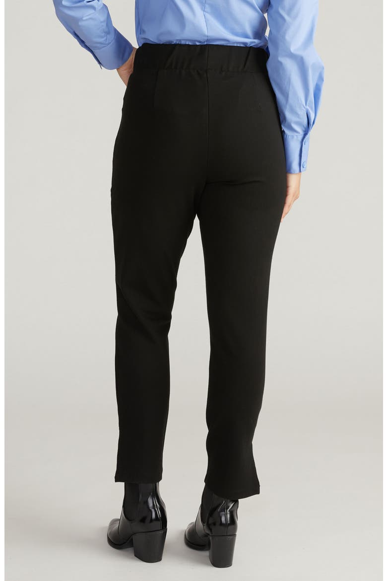 Pintuck Pull-On Skinny Ponte Pants, Alternate, color, BLACK
