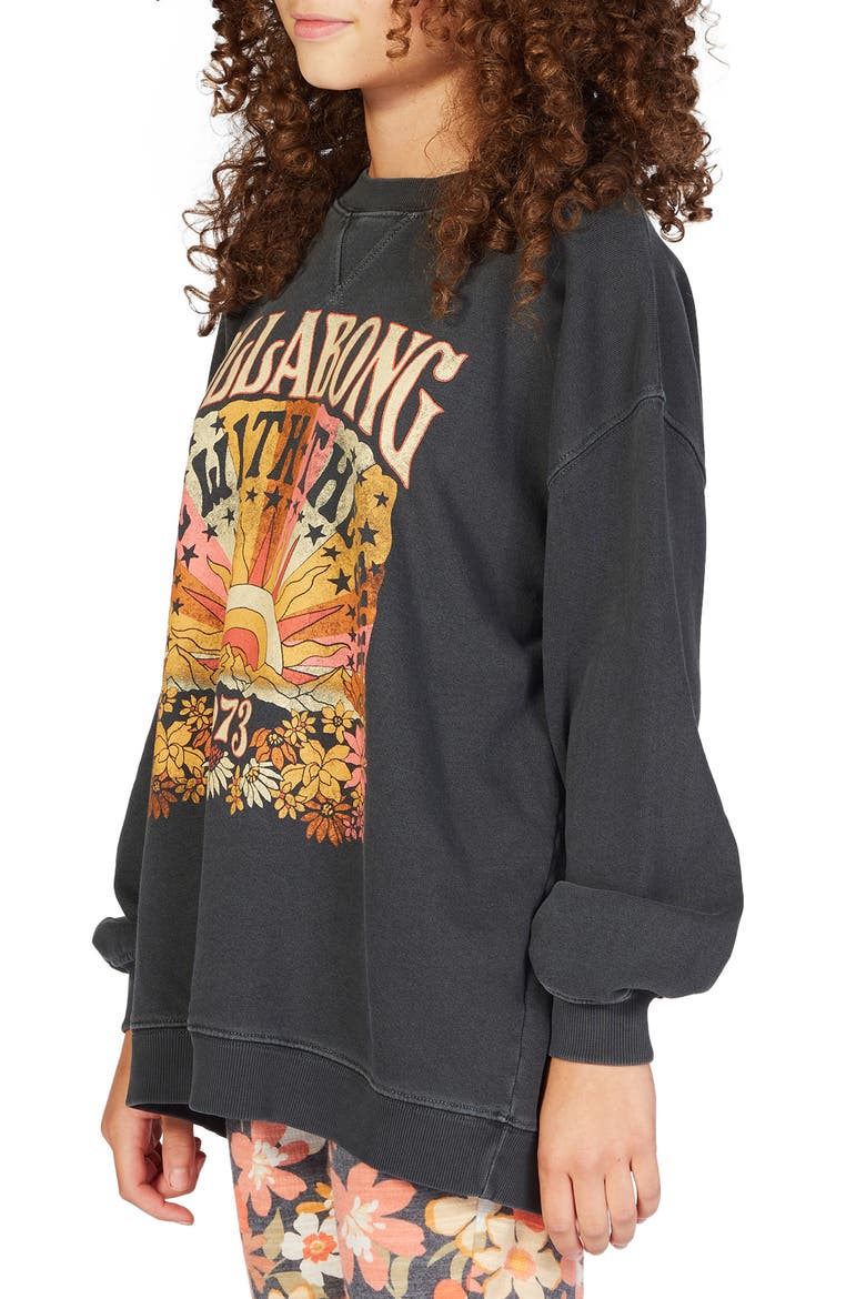 Kids' Making Waves Sweatshirt, Alternate, color, OFF BLACK