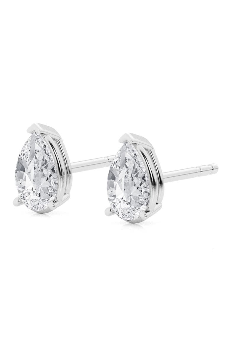 Pear Cut Lab Created Diamond Stud Earrings - 1.0ctw video