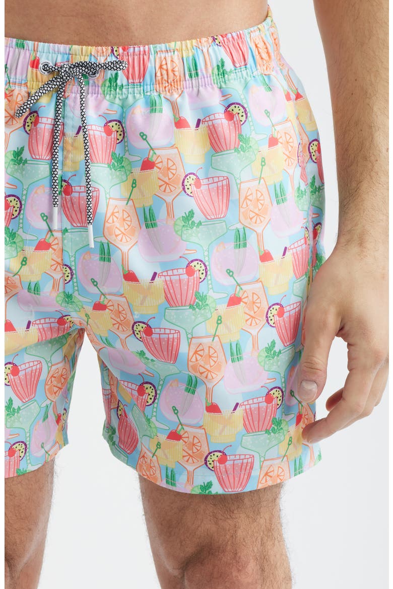 Club Tropicana Print Swim Trunks, Alternate, color, MULTI