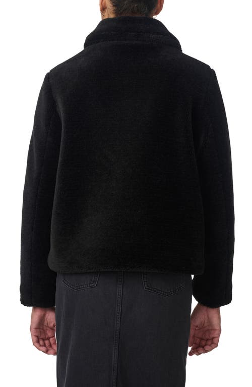 Bernardo Short Faux Shearling Coat In Black