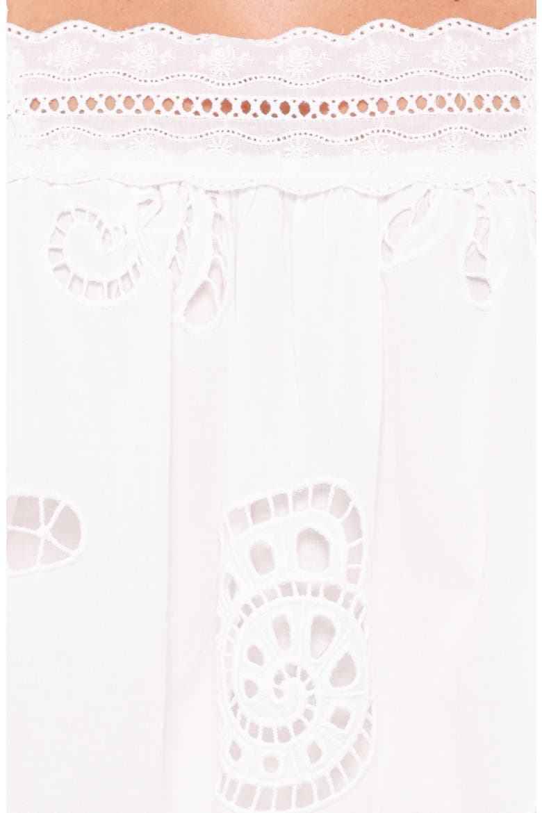 Aideen Sleeveless Eyelet Top, Alternate, color, WHITE SHELL