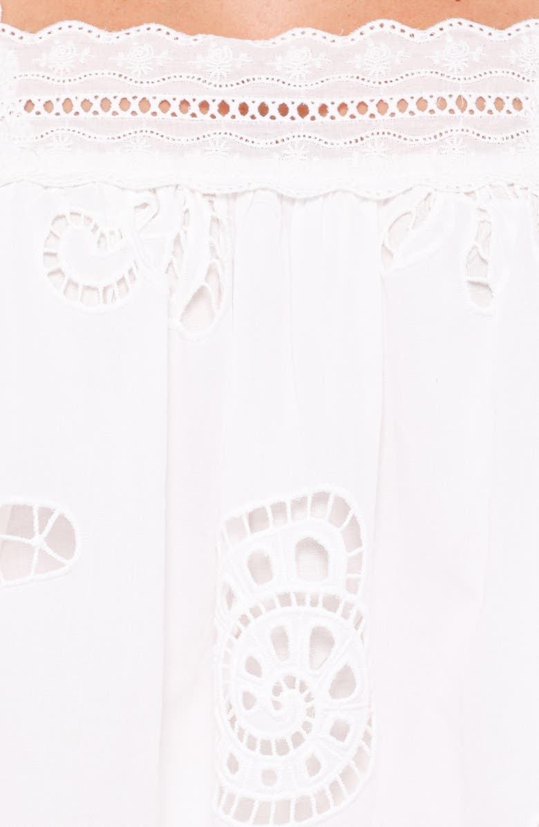 Petal & Pup Aideen Sleeveless Eyelet Top, Alternate, color, White Shell