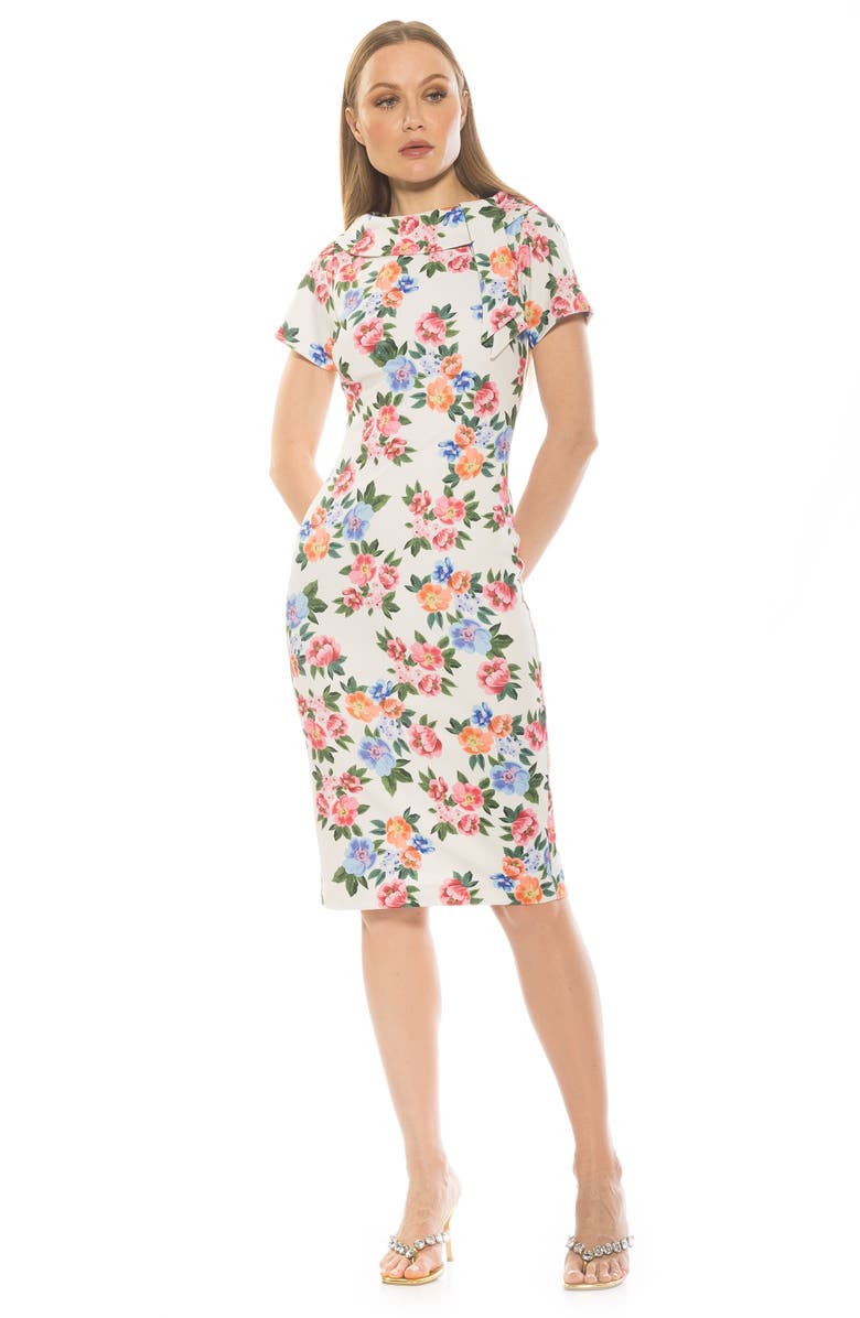 Alexia Admor Wrene Sheath Dress, Alternate, color, Ivory Floral