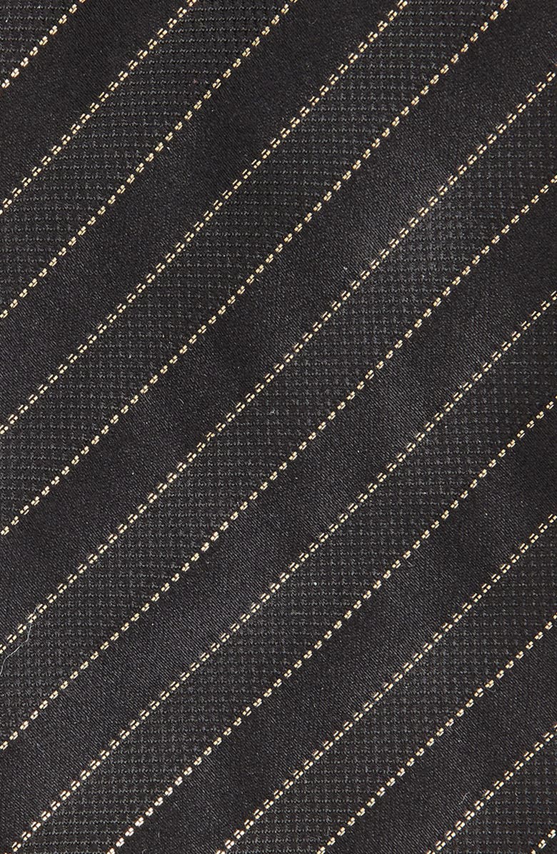 Canali Stripe Metallic Silk Jacquard Tie, Alternate, color, Black