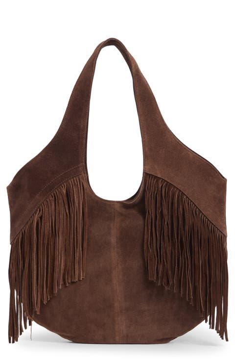 Nyra Fringe Suede Tote Bag