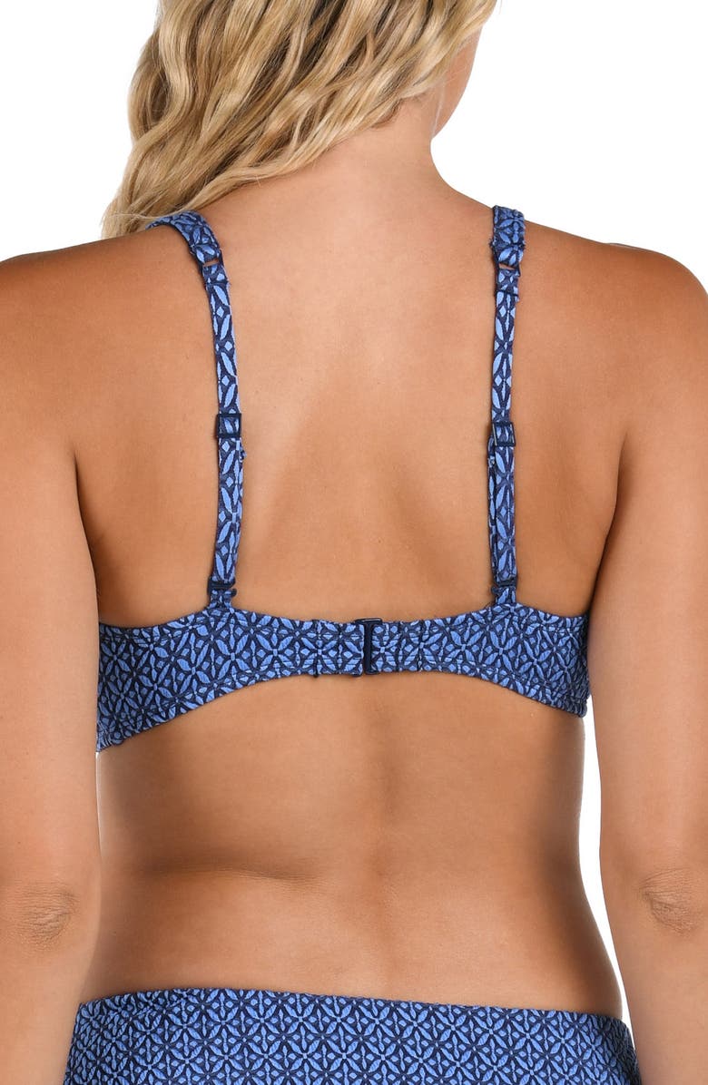 La Blanca Charmed Coast Bikini Top, Alternate, color, Chambray