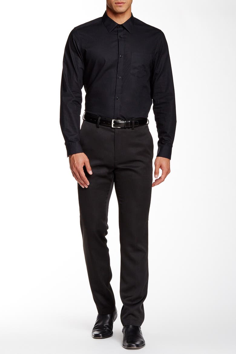 Heather Slim Fit Dress Pant, Alternate, color, BLACK