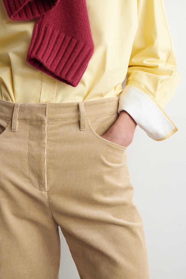 Corduroy Straight-Leg Pants, Alternate, color, BEIGE