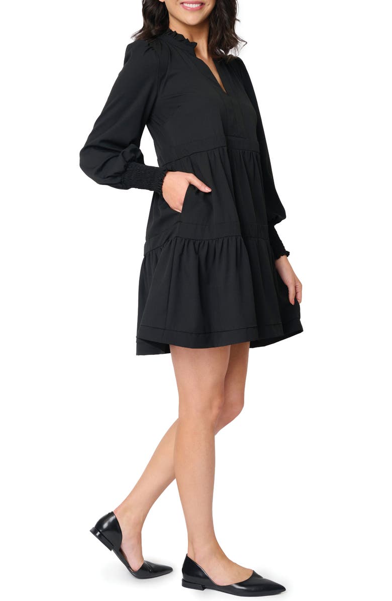 GIBSONLOOK Long Sleeve Minidress, Alternate, color, Black